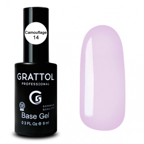 Grattol База-камуфляж молочн. №14 Rubber Base, 9 мл